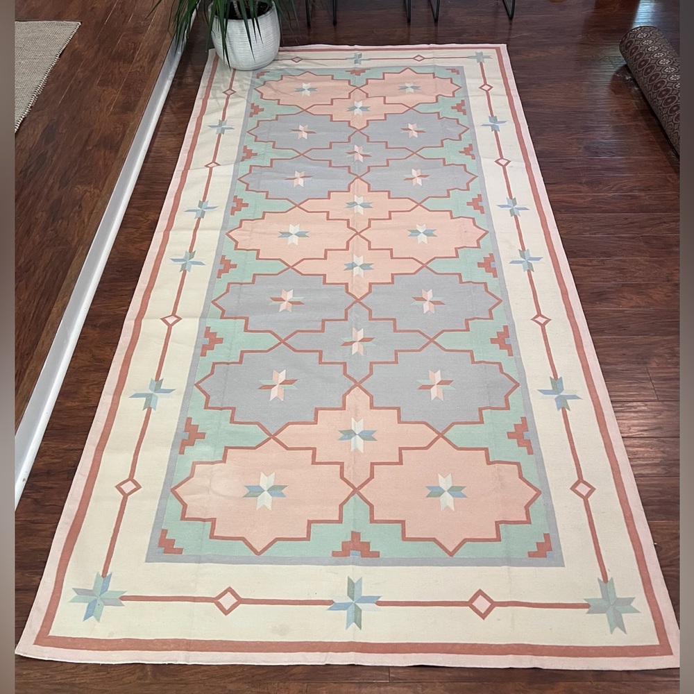 Geometric Area Rug in Pastel Tones Tapestry